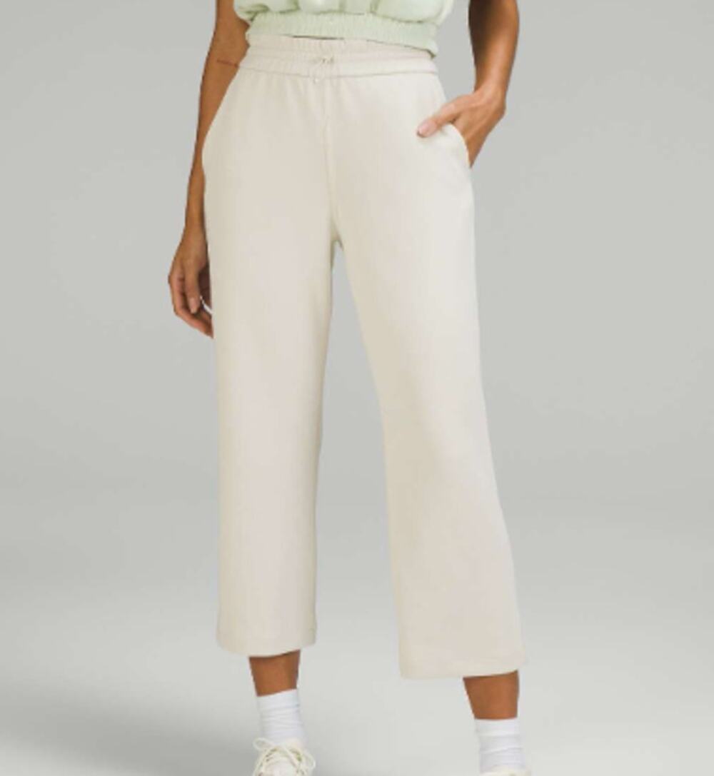 Lululemon Softstreme High-Rise Straight Leg Crop Pants White Opal Size 12